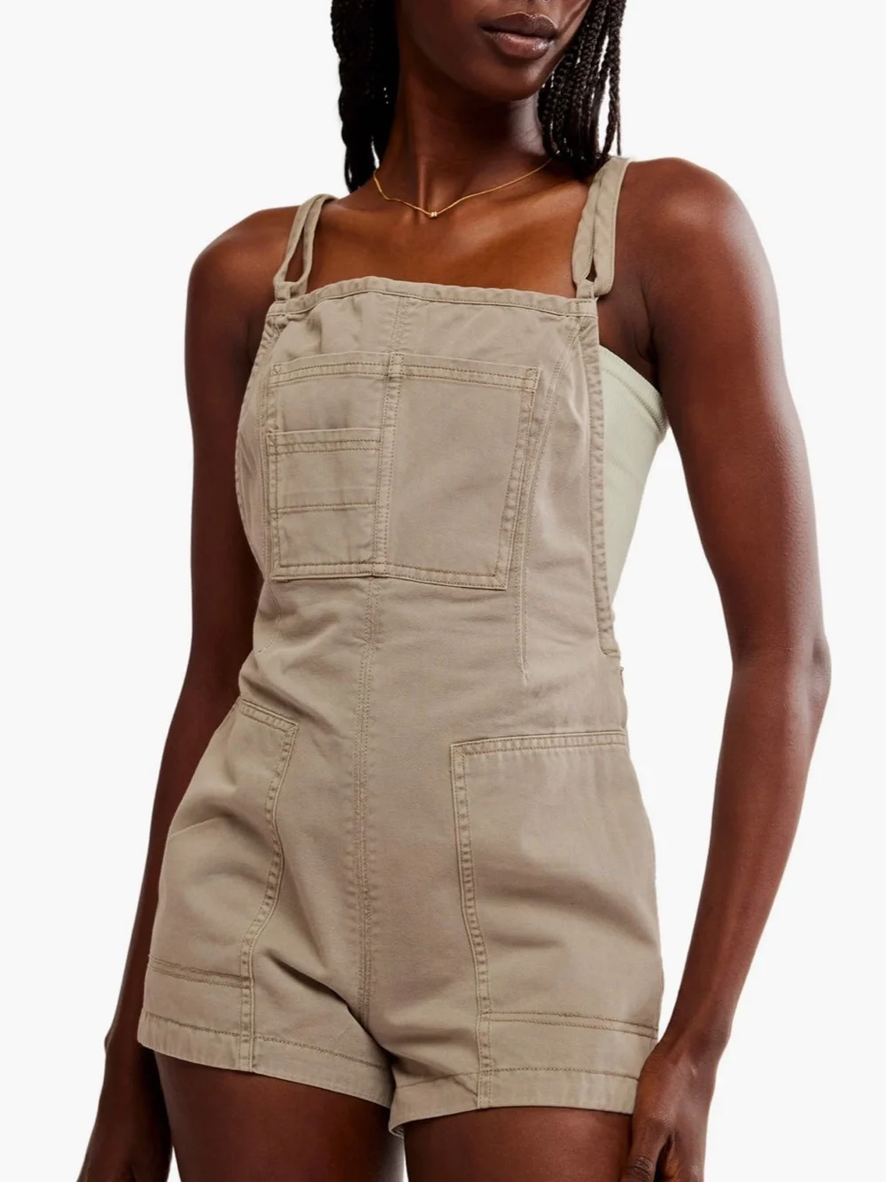 Free People Tough Love Denim Shortalls
